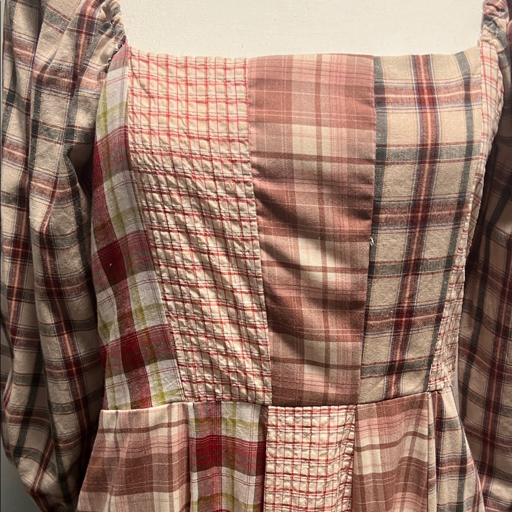 Elegant Plaid Long Sleeve Dress - Picture 2 of 6